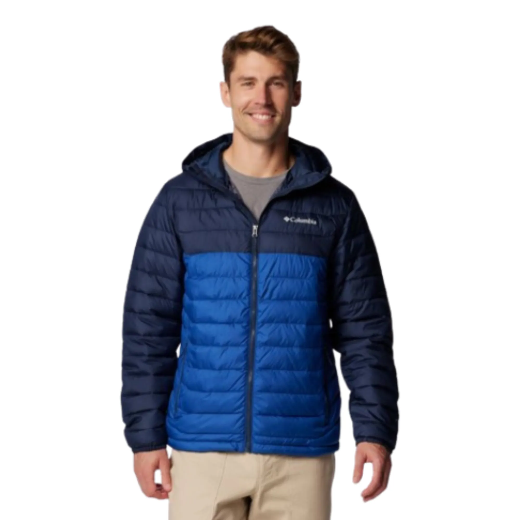 Columbia Mens Powder Lite II Hooded Jacket in Mountain Blue Col