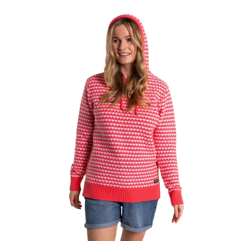Saltrock Womens Thaw Knitted Hoodie in Coral