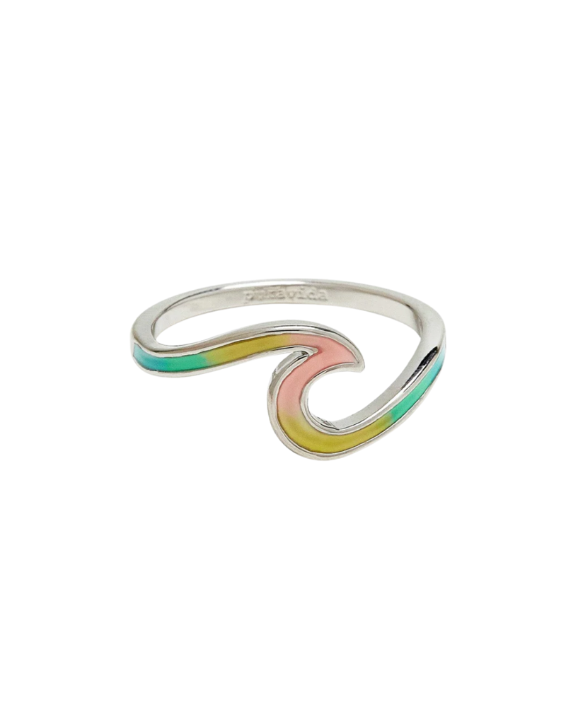Pura Vida Tie-Dye Wave Ring in Silver