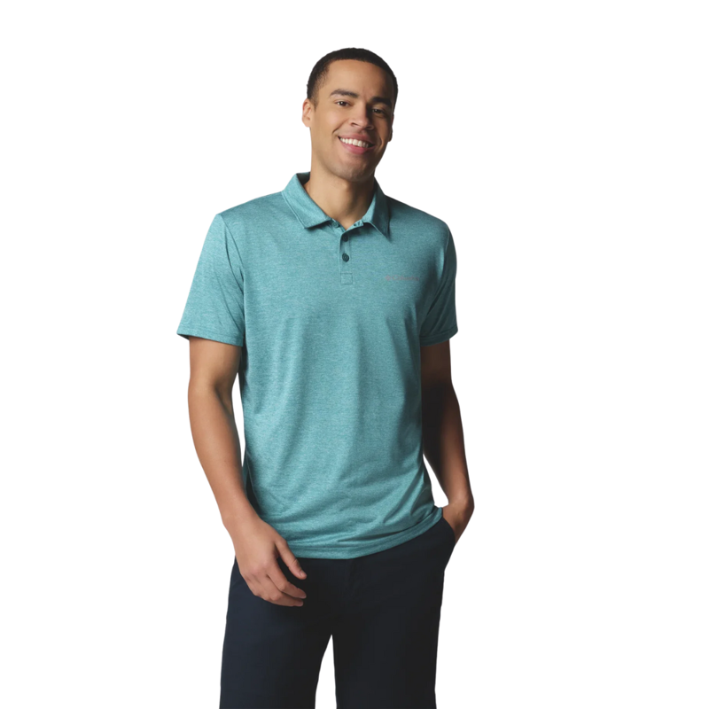 Columbia Mens Hike Polo in River Blue Heather