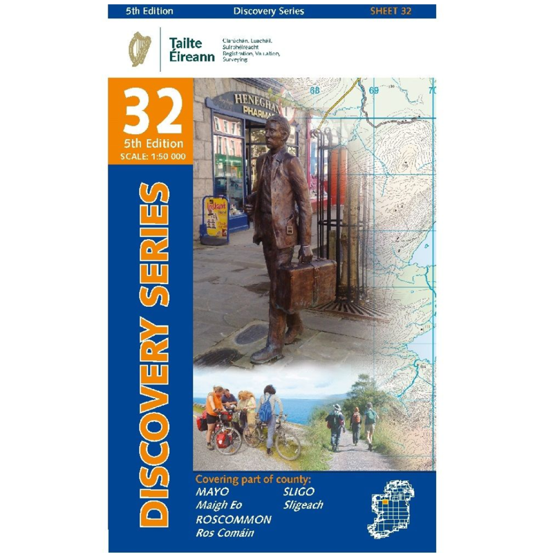 OSI Discovery Series Sheet 32 Mayo Roscommon Sligo Map 5th Edition in Blue
