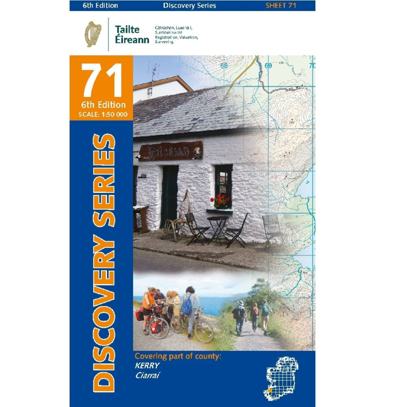 OSI Discovery Series Sheet 71 Kerry Map 6th Edition 2022 in Blue