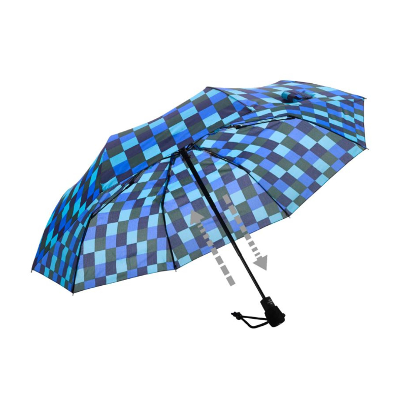 EuroSchirm Light Trek Umbrella in Blue/ Green Plaid