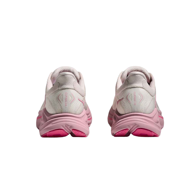 Hoka Womens Clifton 10 Wide Running Shoes in Rose Cream / Dried Rose-2