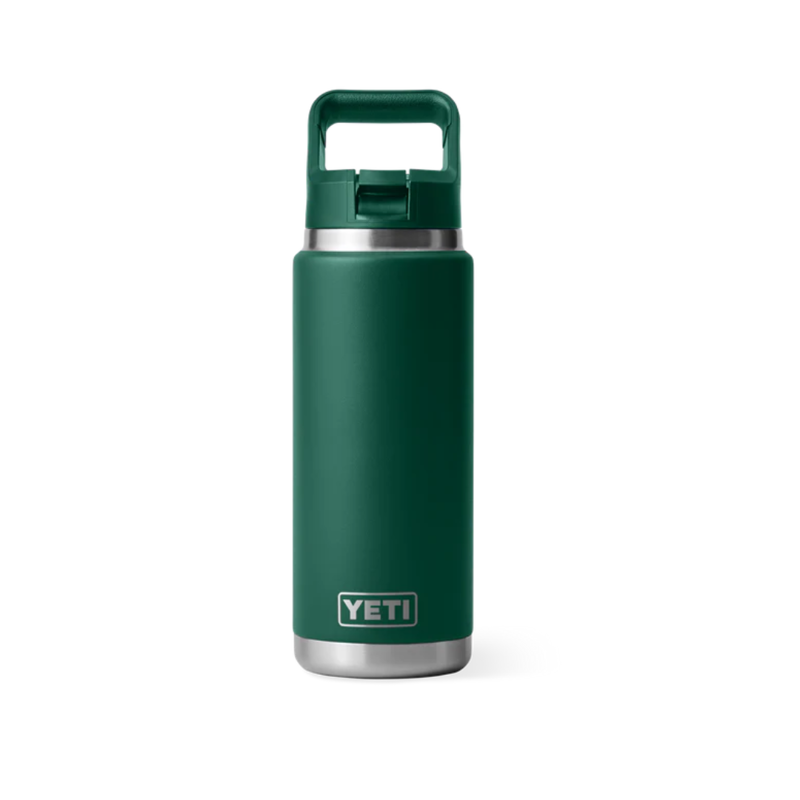 Yeti Rambler 26oz Straw Bottle in Black Forest Green