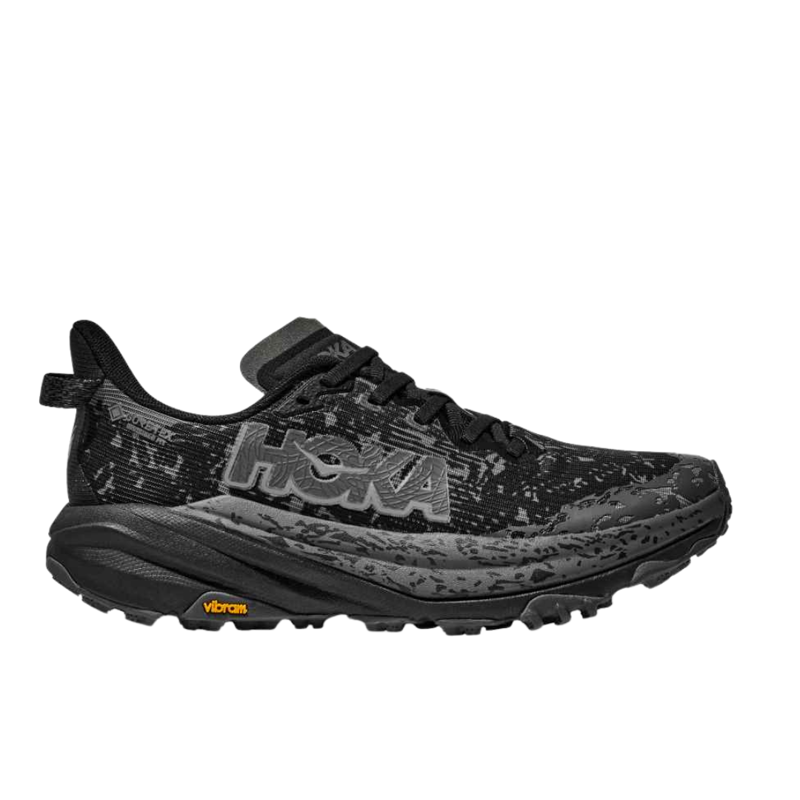 Hoka Womens Speedgoat 6 GTX Wide in Black / Outer Orbit