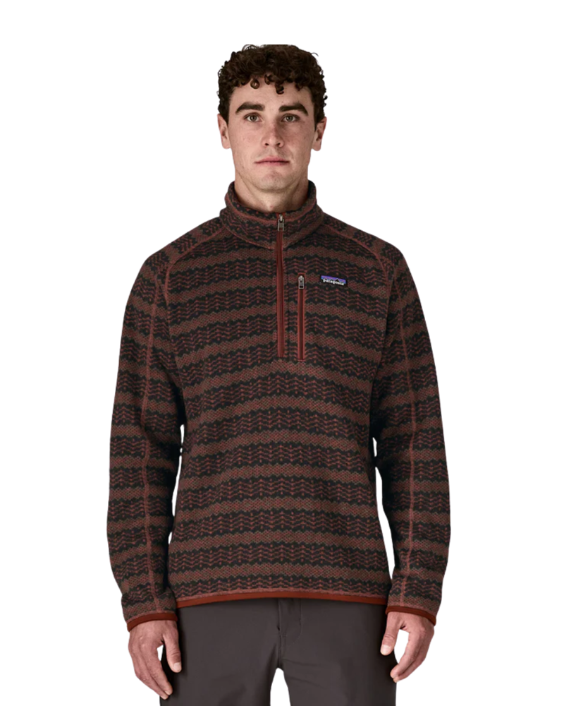 Patagonia Mens Better Sweater 1/4 Zip in Woven Together / Dried Vanilla