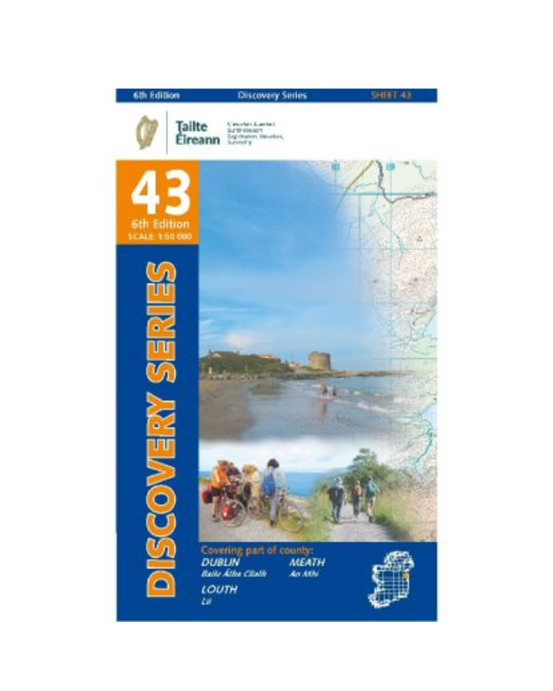 OSI Discovery Series Sheet 43 Dublin Louth Meath Map 6th Edition 2025 in Blue
