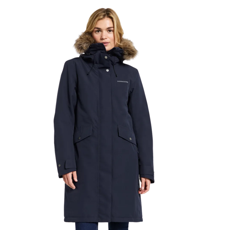 Didriksons Womens Erika Parka 3 in Dark Night Blue