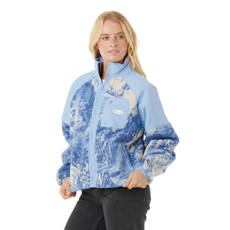 Rip Curl Womens Oceanic Anti-Series Zip Thru Polar in Blue