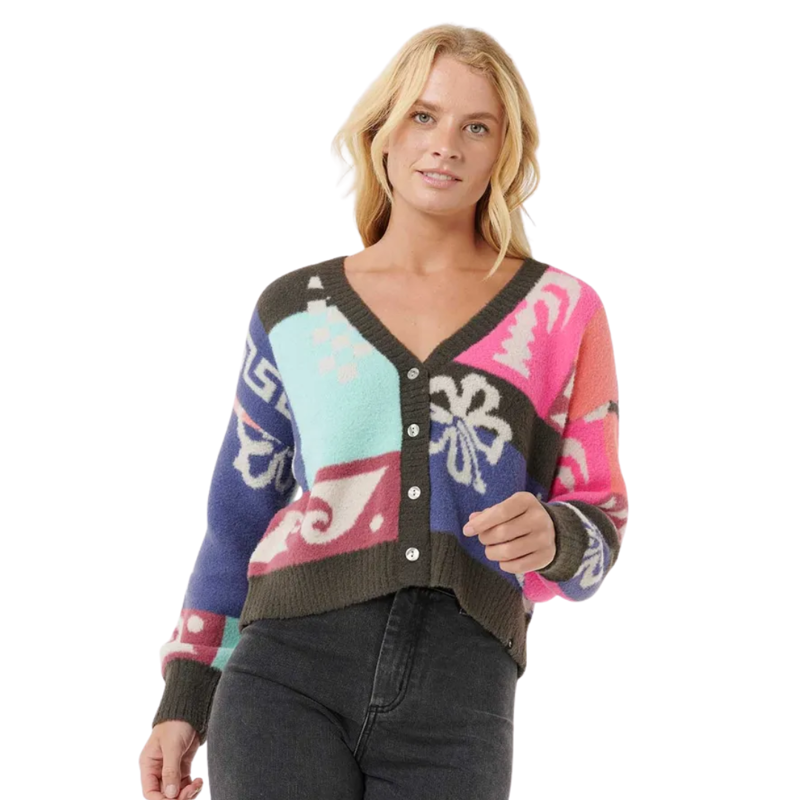 Rip Curl Womens Keepsakes Jacquard Cardi in Pink