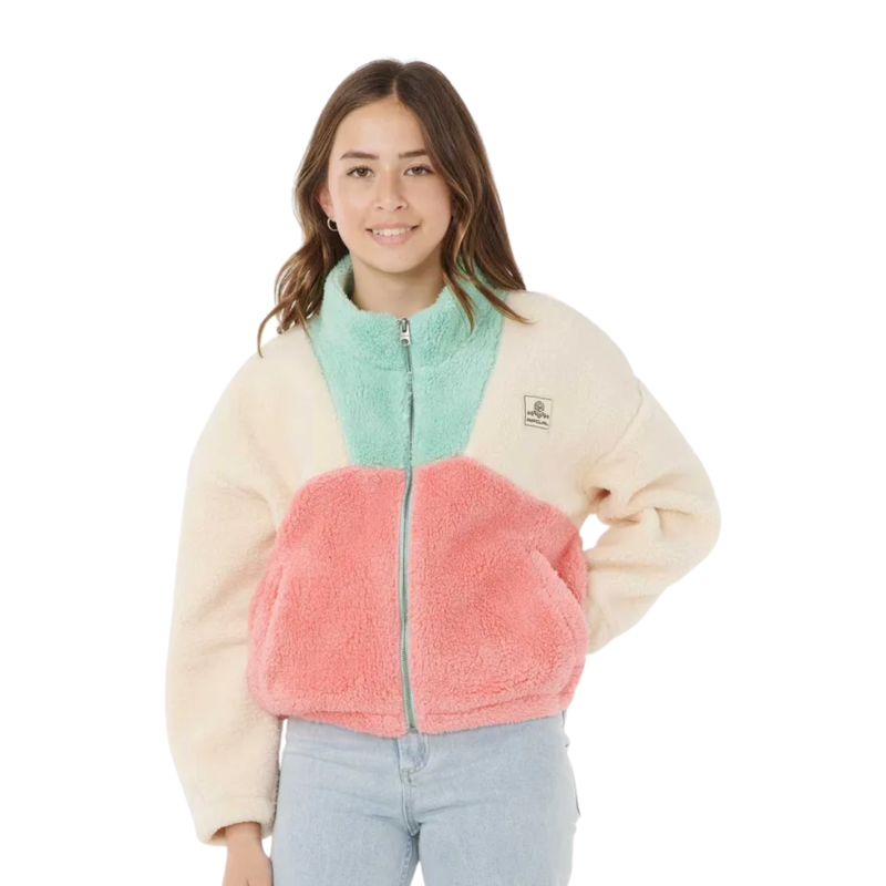 Rip Curl Kids Block Party Polar Fleece in Pink