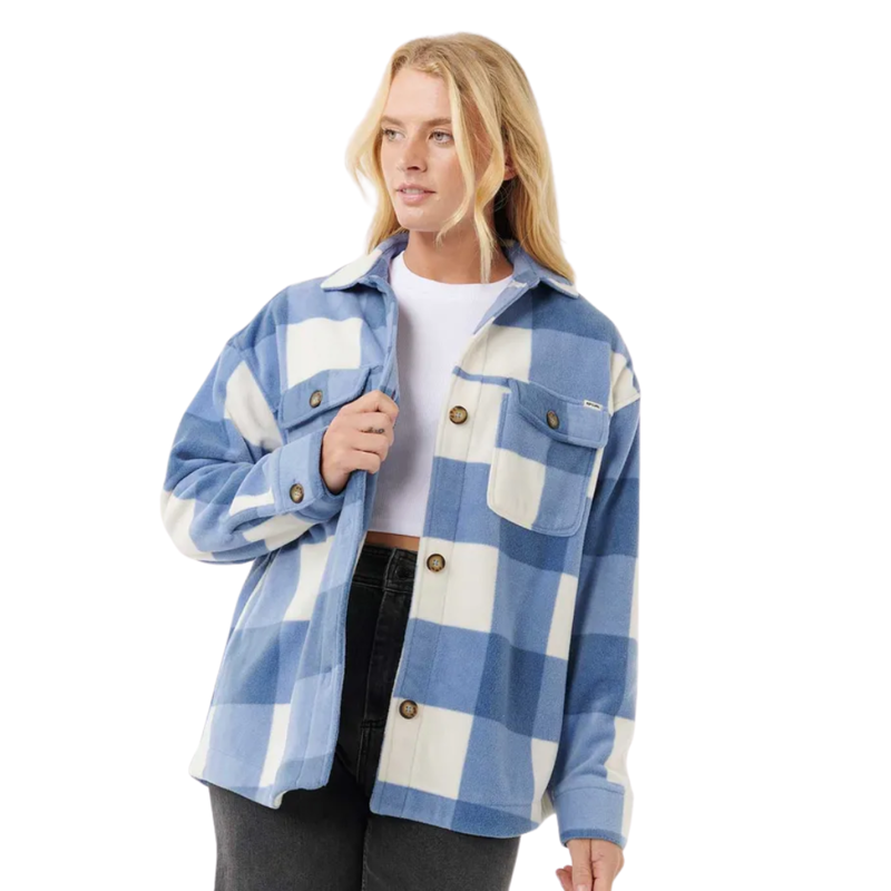 Rip Curl Womens Neon Isles Fleece L/S Shirt in Blue