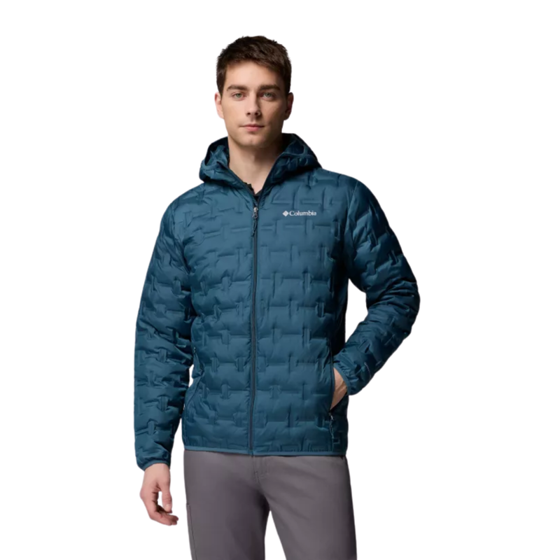 Columbia Mens Delta Ridge II Down Hooded Jacket in Everblue