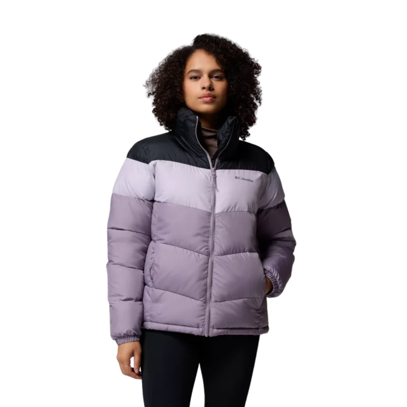 Columbia Womens Puffect II Colorblock Jacket in Shale Purple / Lavender Pearl / Black