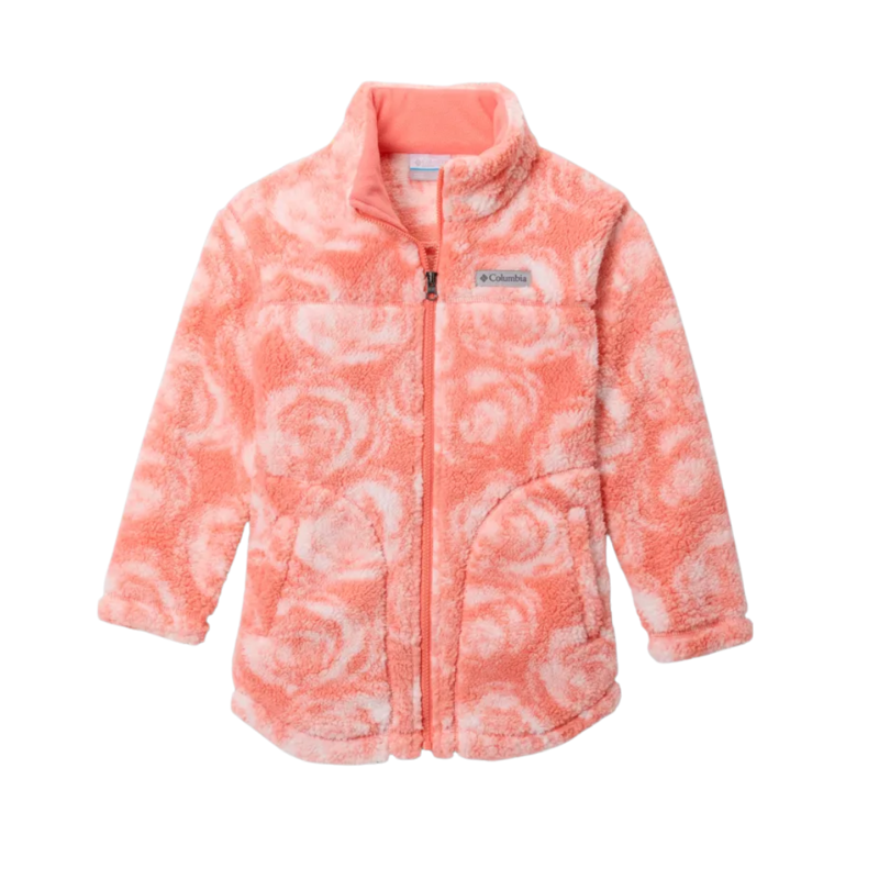Columbia Kids West Bend Printed Full Zip in Hot Coral Rosecity