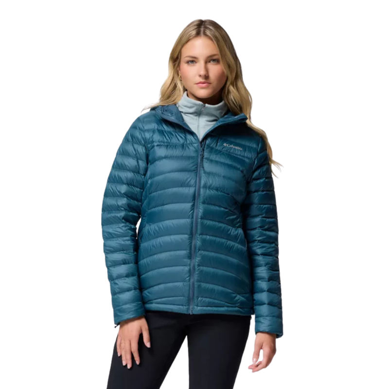 Columbia Womens Corelite Down Hooded Jacket in Everblue