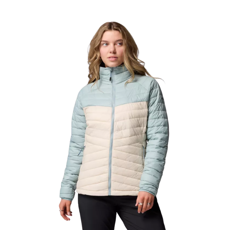 Columbia Womens Powder Pass Jacket in Dark Stone / Crushed Blue