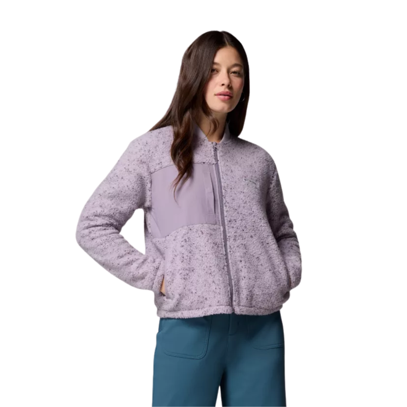 Columbia Womens Stellar Path Fleece Bomber Full Zip in Lavender Pearl / Shale Purple