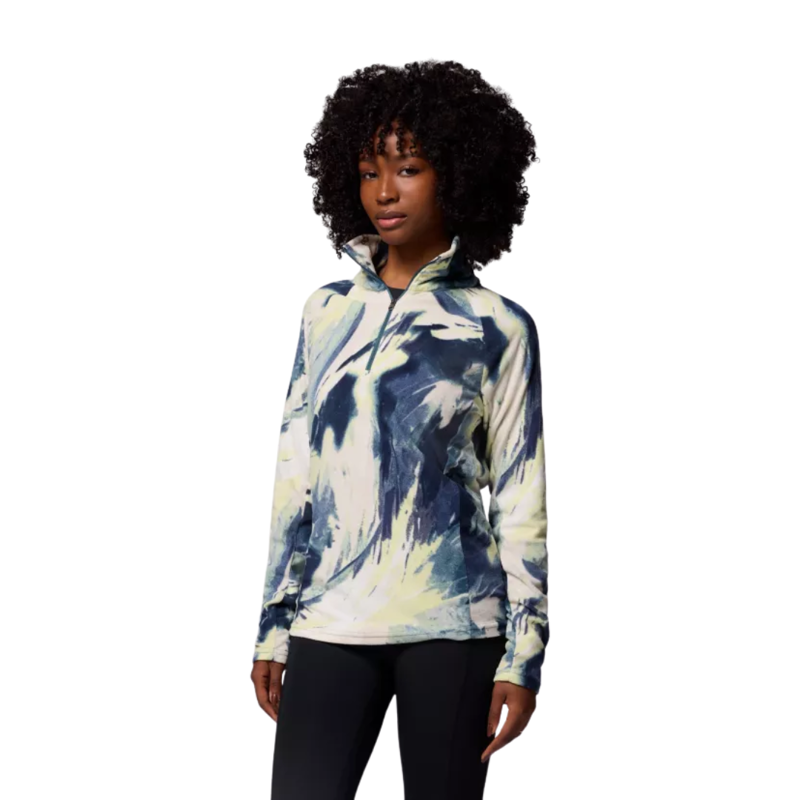 Columbia Womens Glacial IV Print 1/2 Zip in Everblue Snowflake