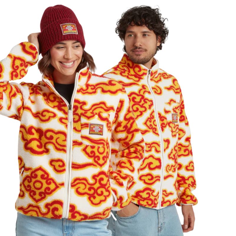 Sherpa Unisex Tarcho Printed Full Zip Fleece in Peetho Cloud