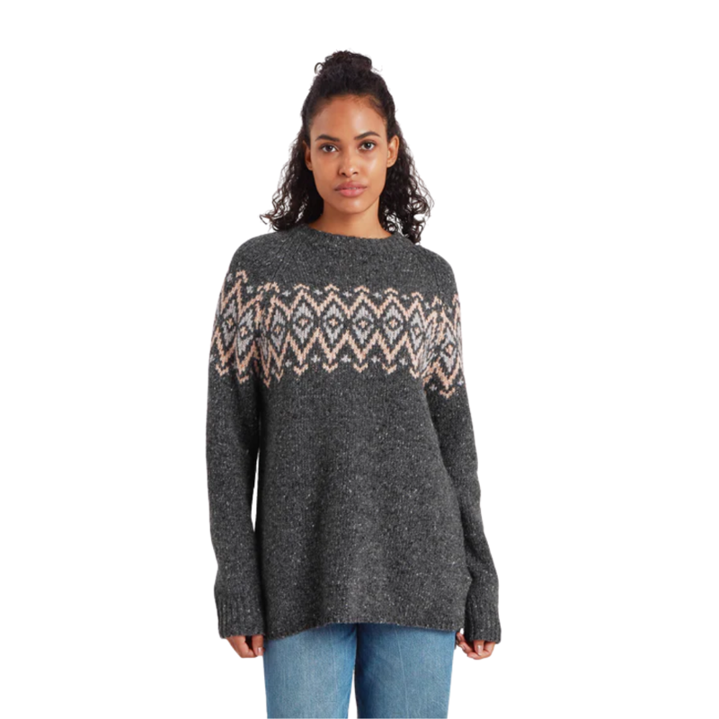 Sherpa Womens Dumji Long Sweater in Charcoal