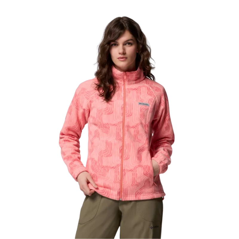 Columbia Womens Benton Springs Printed Full Zip in Alpenglow Flowfalls