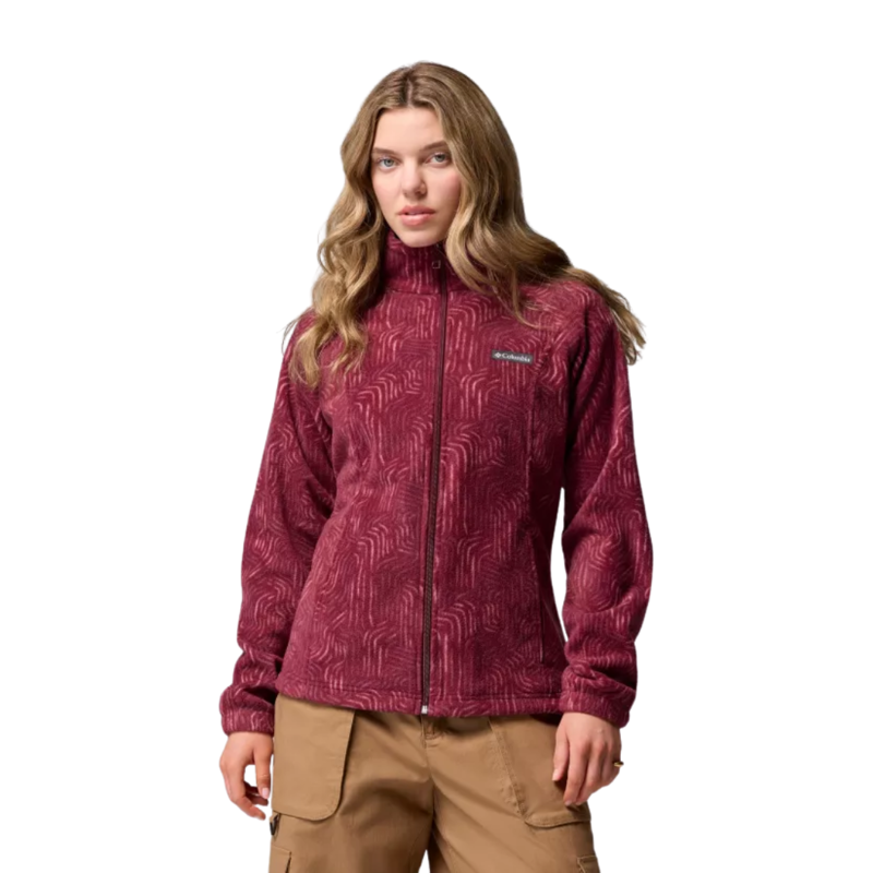 Columbia Womens Benton Springs Printed Full Zip in Rich Wine Flowfalls