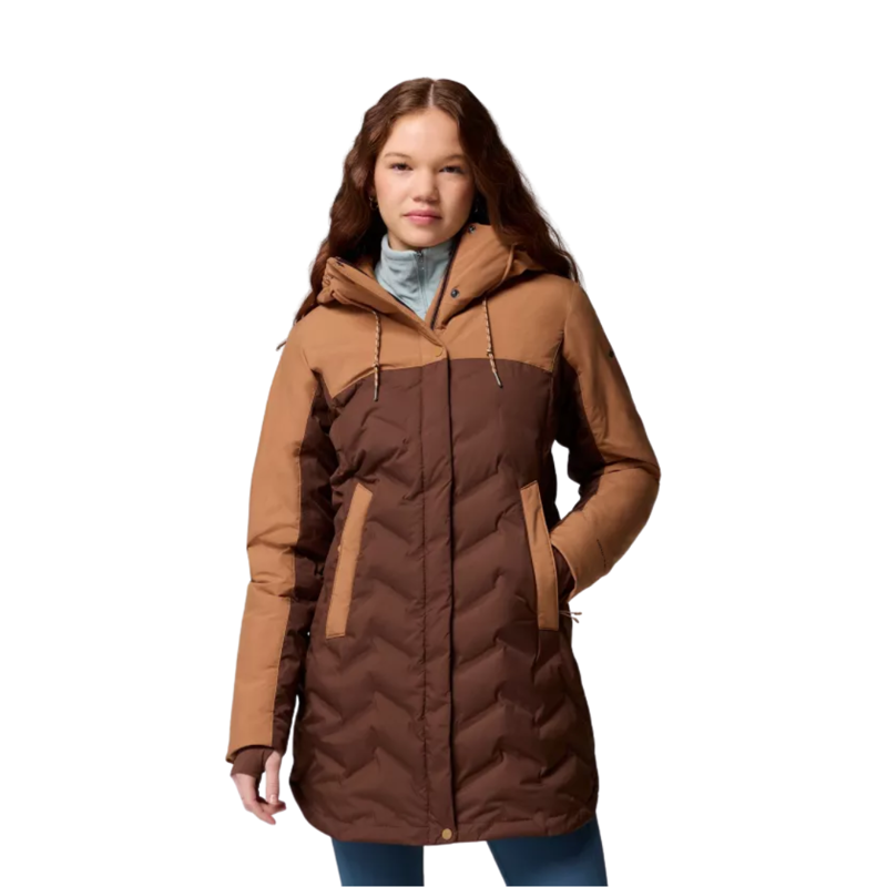 Columbia Womens Mountain Croo III Mid Down Jacket in Tobacco / Camel Brown
