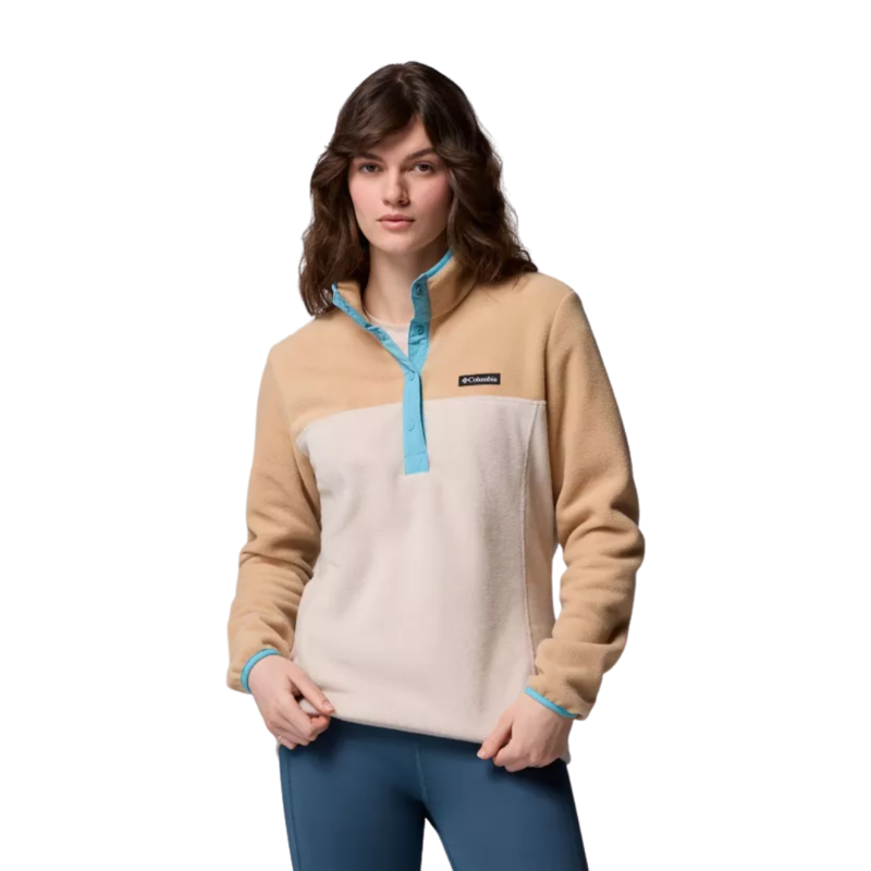 Columbia Womens Benton Springs 1/2 Snap Pull Over II in Dark Stone / Canoe / Vintage Blue