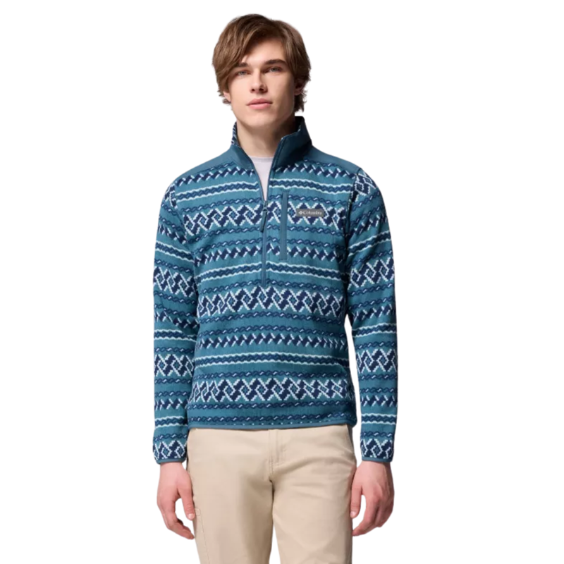 Columbia Mens Sweater Weather Printed Half Zip II in Everblue KnitKnot