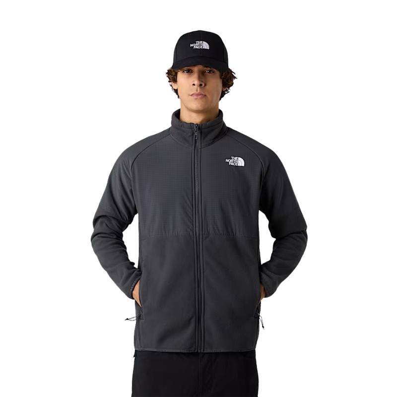 The North Face Mens Glacier Heavyweight Full Zip Jacket in Asphalt Grey / Asphalt Grey / TNF Black