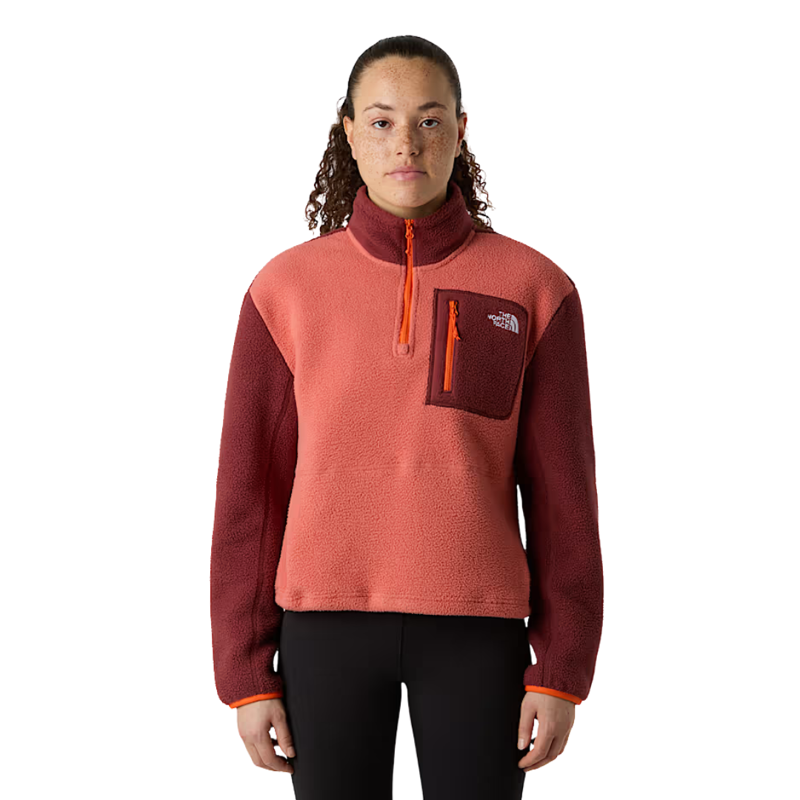 The North Face Womens Yumiori 1/4 Zip in Mars Dust / Sumac / Solar Flare