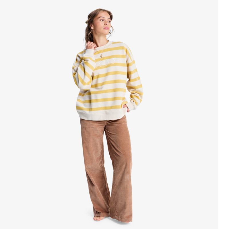 Roxy Womens Strictly Stripes Oversized in Ochre Strictly Stripe