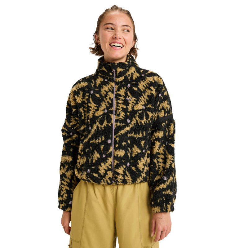 Roxy Womens Boundless Spirit Zippered in Anthracite Big Flowers