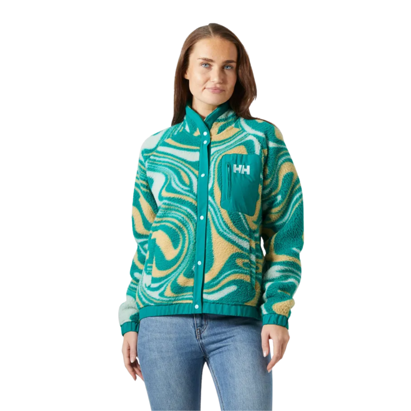 Helly Hansen Womens Imperial Printed Pile Snap in Barely Blue Swirl Aop