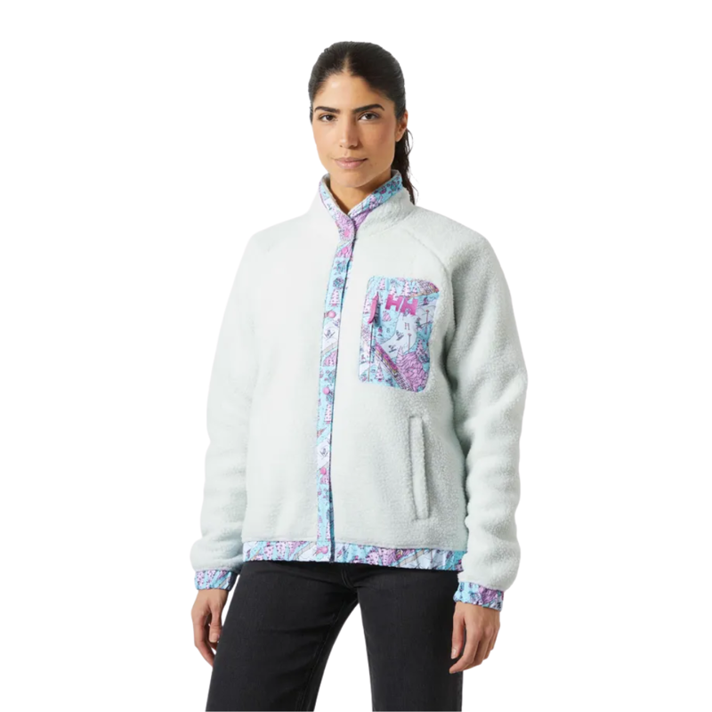 Helly Hansen Womens Imperial Pile Snap in Seafoam Oslo Aop