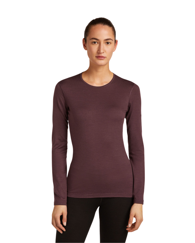 Icebreaker Womens 200 Oasis L/S Crewe in Java