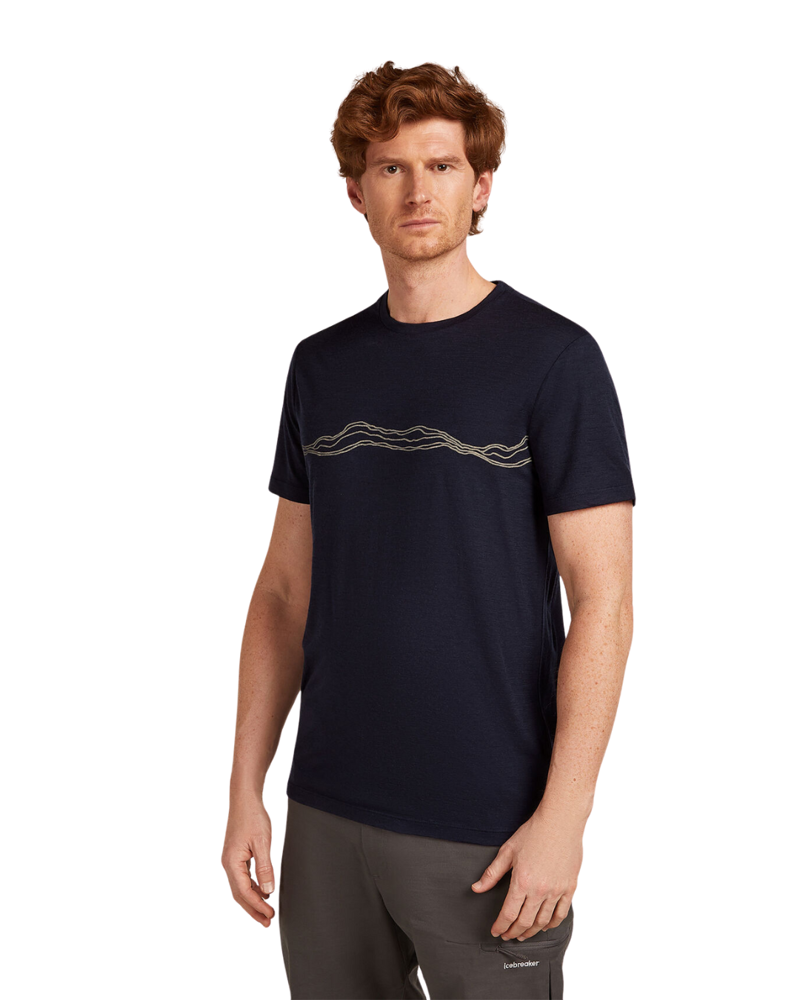 Icebreaker Mens 150 Tech Lite S/S Tee in Mountain Pulse Midnight Navy