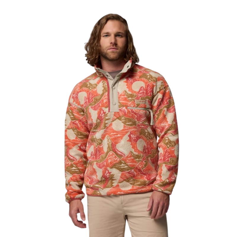 Columbia Mens Helvetia II Half Snap Fleece in Washed Red