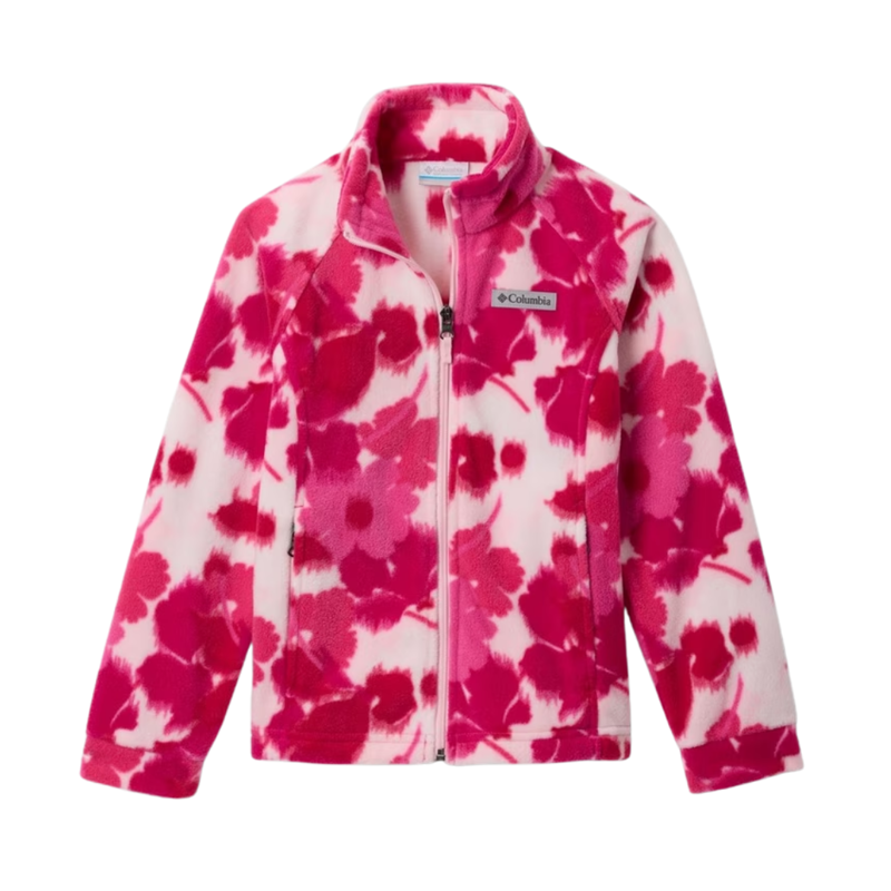 Columbia Kids Benton Springs II Printed Fleece in Pink Ice Ikatbloom