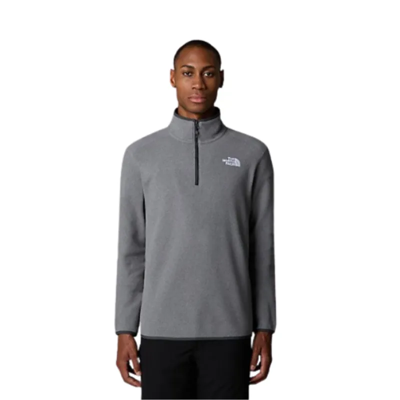 The North Face Mens 100 Glacier 1/4 Zip in TNF Medium Grey Heather