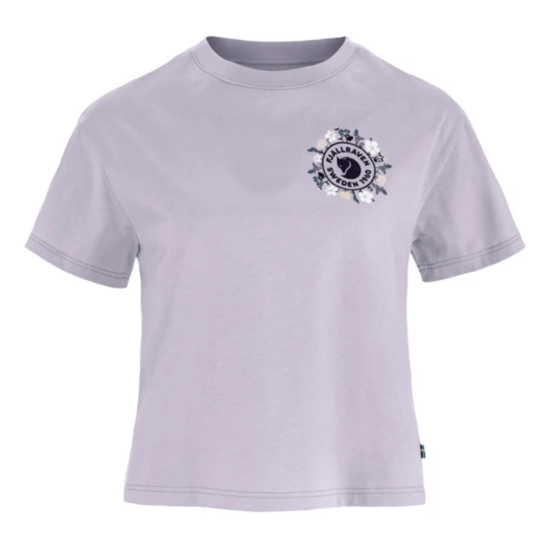 Fjallraven Womens Fjallblomster Logo T-shirt in Lavender Mist