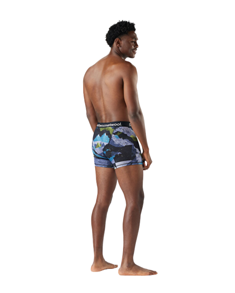 Smartwool Mens Merino Print Boxer Brief in Blue Sum Sector-1