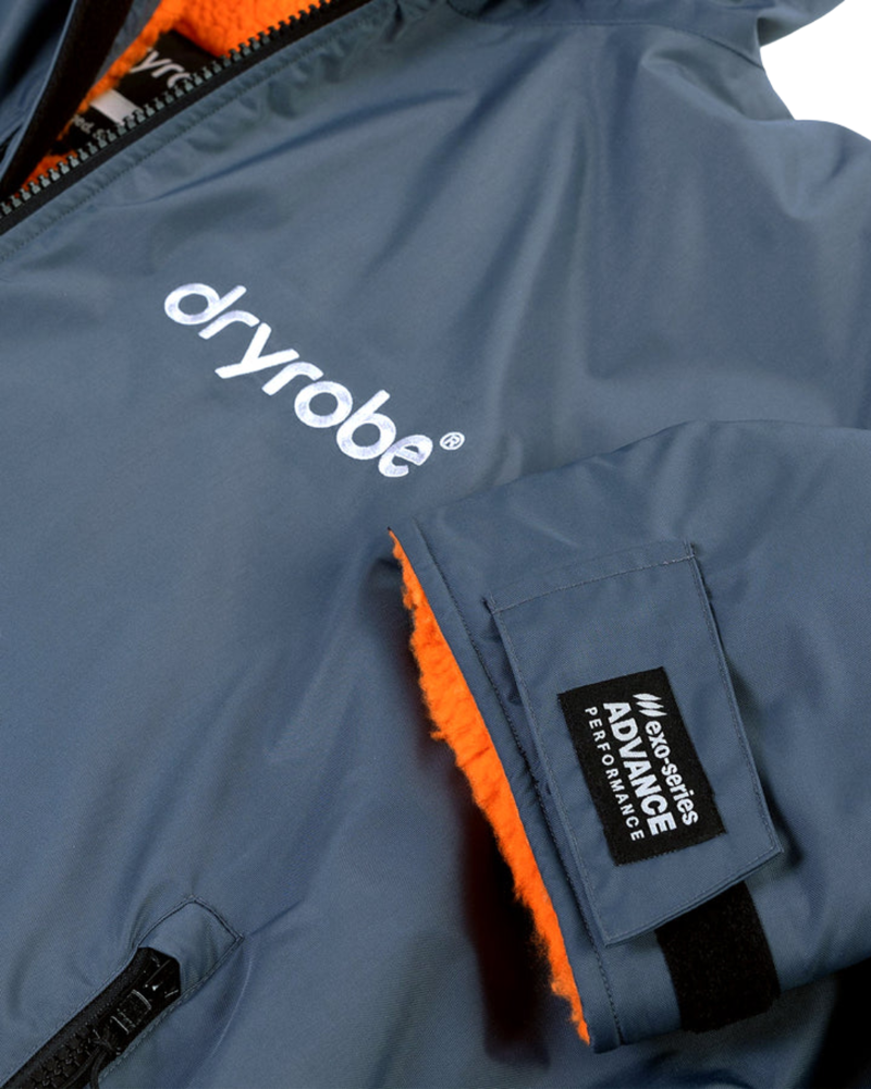 Dryrobe Adults Advance Long Sleeve in Dark Grey / Orange-1