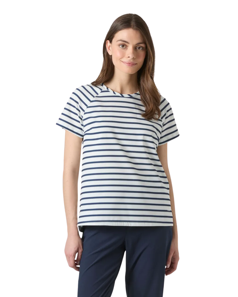 Helly Hansen Womens Thalia T-Shirt in White Navy Stripe