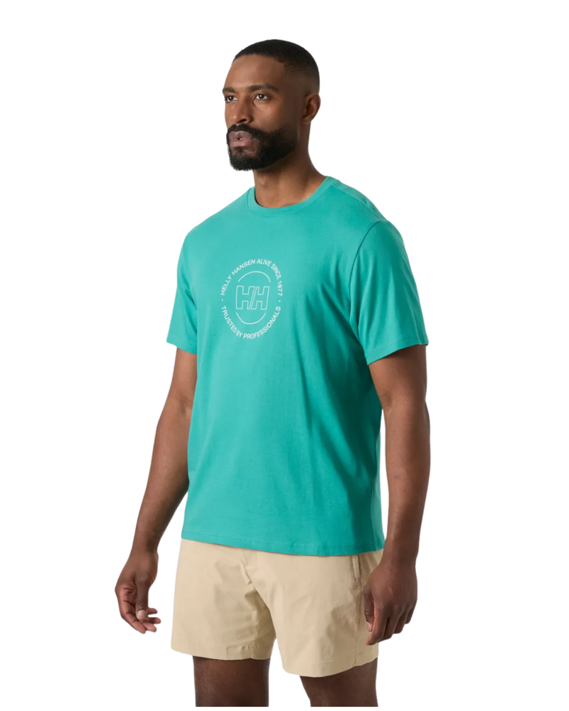 Helly Hansen Mens Core Graphic Tee 2.0 in Dark Mint