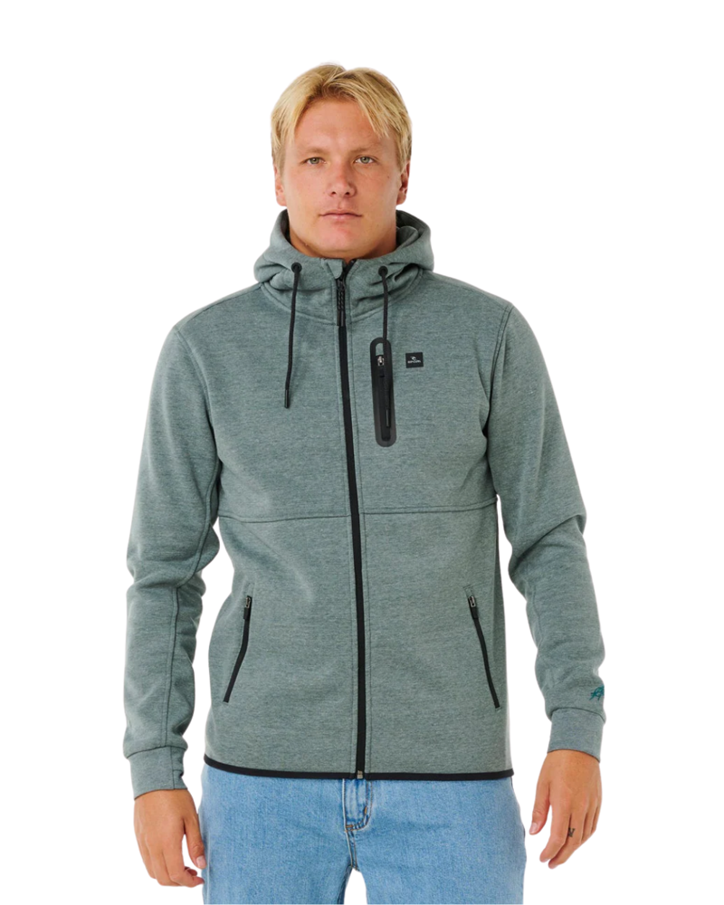 Rip Curl Mens Anti Series Departed Zip Thru in Moss