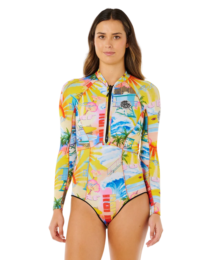 Rip Curl Womens G-Bomb 1.5 MM L/S Full Zip Full Spring Suit in Multicolor