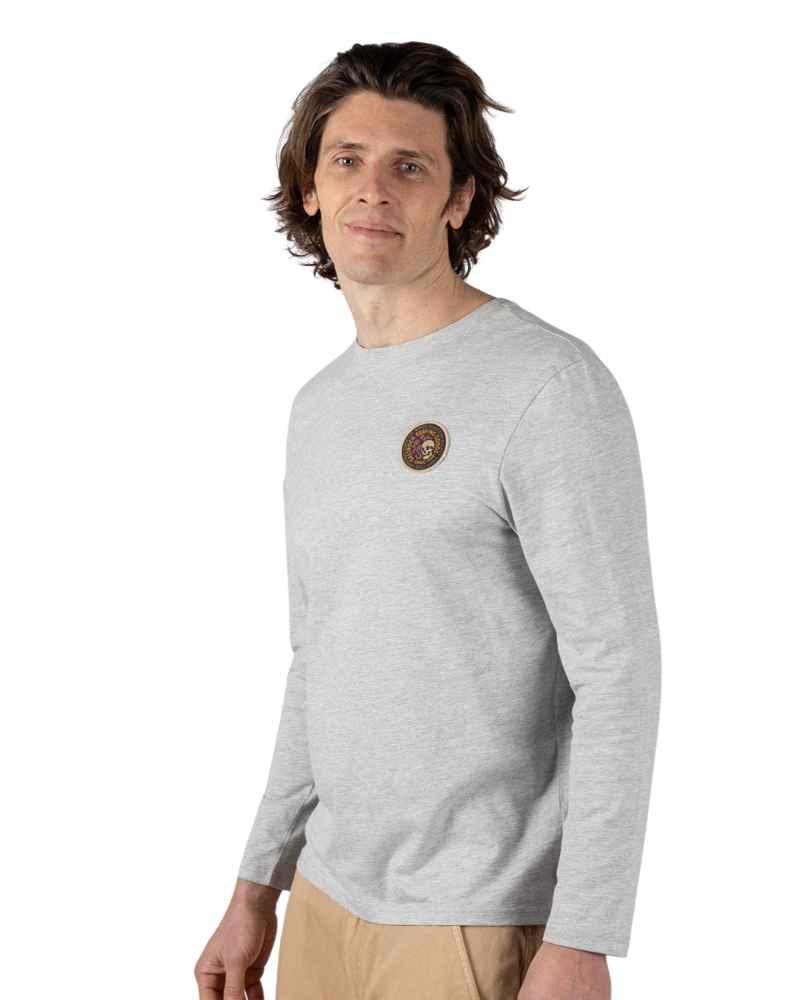 Saltrock Mens Trail Badge L/S Tee in Grey